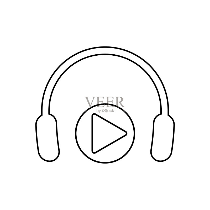 黑色耳机听音乐图标图标素材