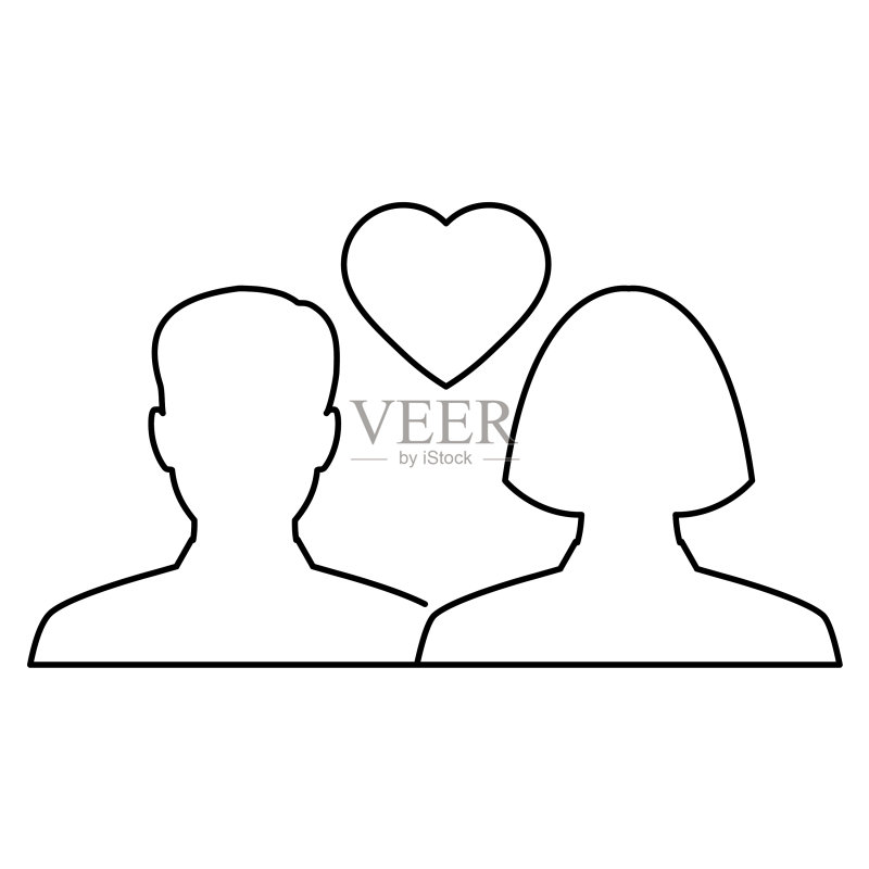 相爱的情侣图标:男人和女人图标素材