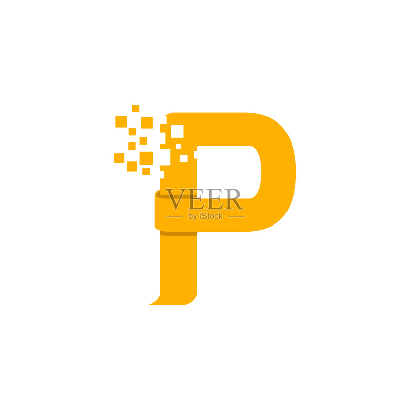 字母P数字媒体标志图标素材