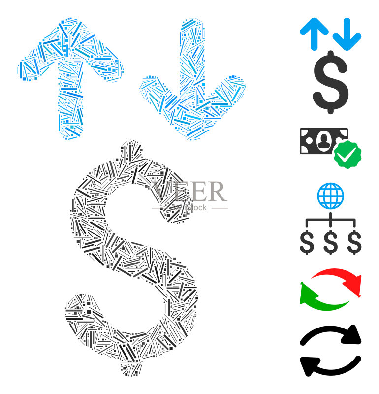 美元交易马赛克图标图标素材