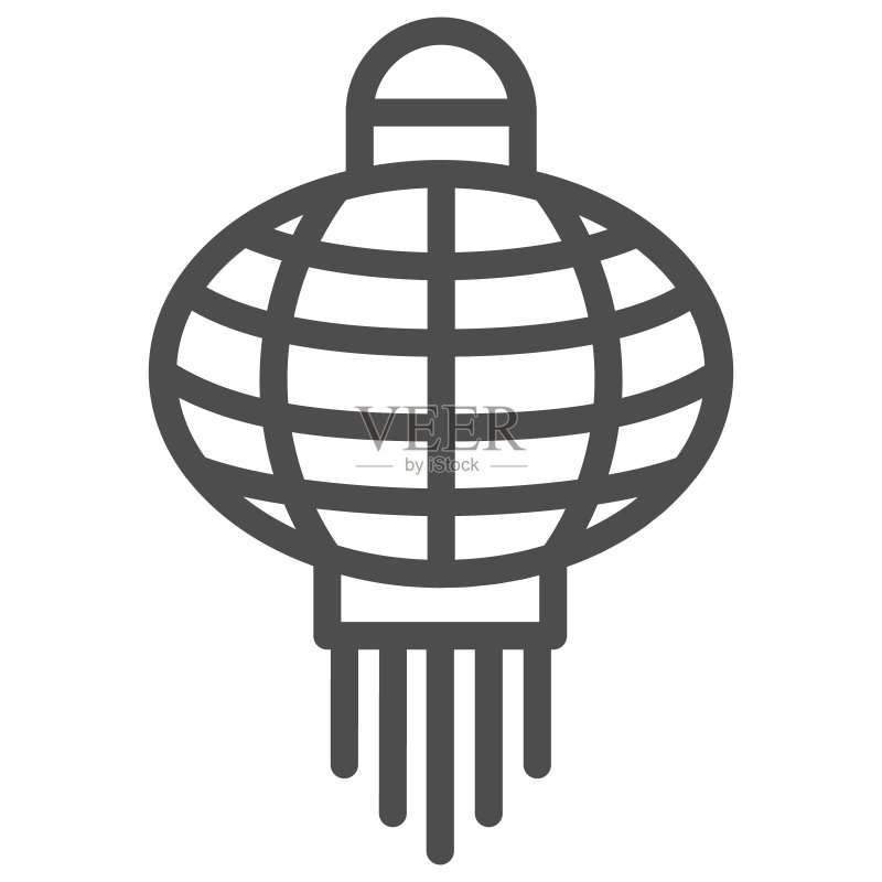 中国风灯笼线性图标图标素材