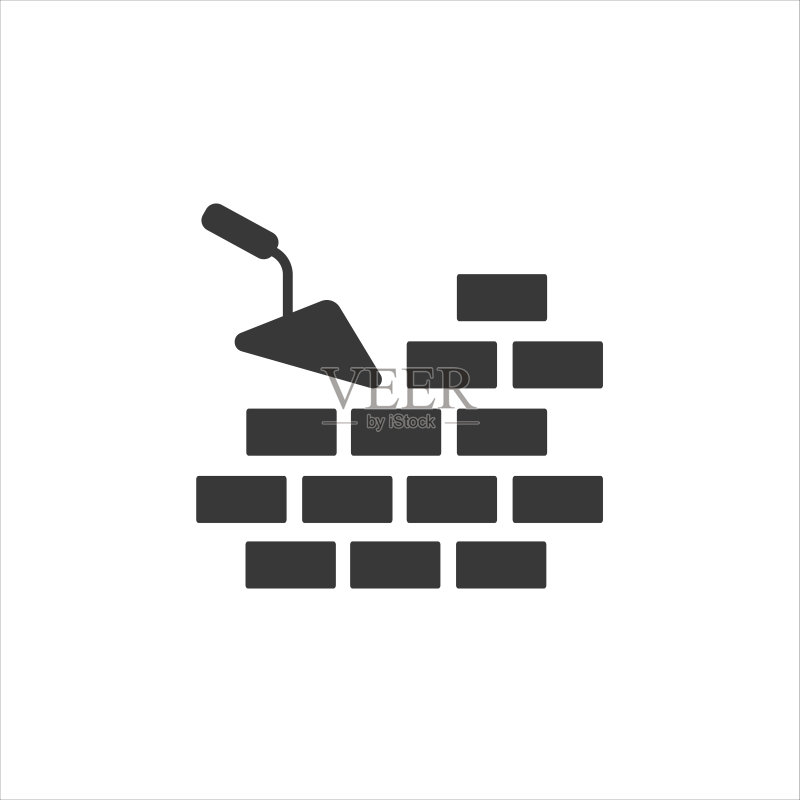 砖砌和建筑泥刀矢量图标图标素材
