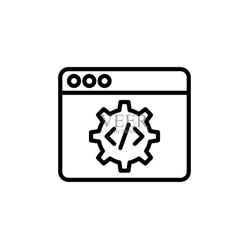 矢量开发过程线性图标:徽标图标素材