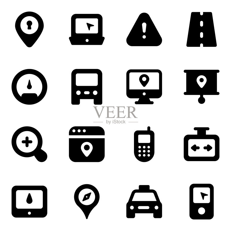 地图与导航Glyph图标包图标素材