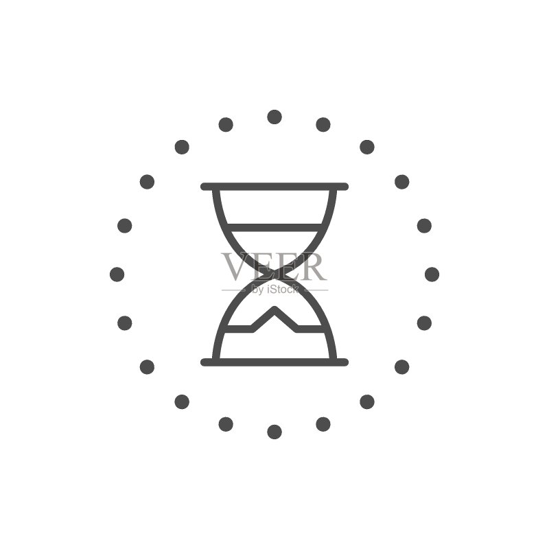 沙漏线条图标或时间概念图标素材