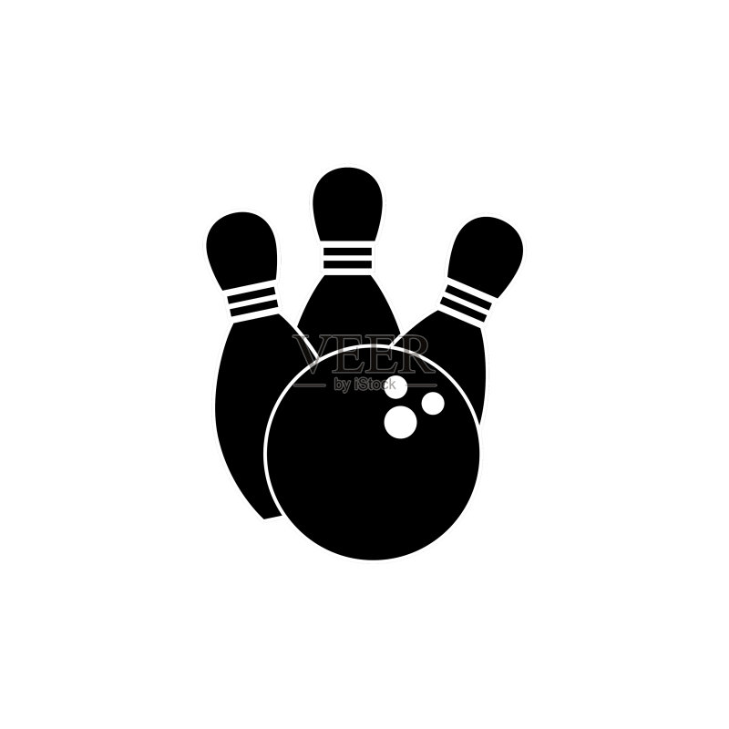 保龄球图标黑色标志图标素材