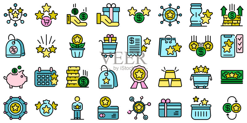 奖励图标集合矢量图图标素材