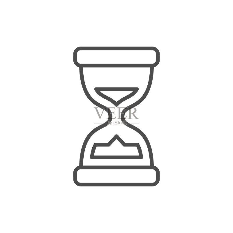 沙漏线条图标或时间概念图标素材