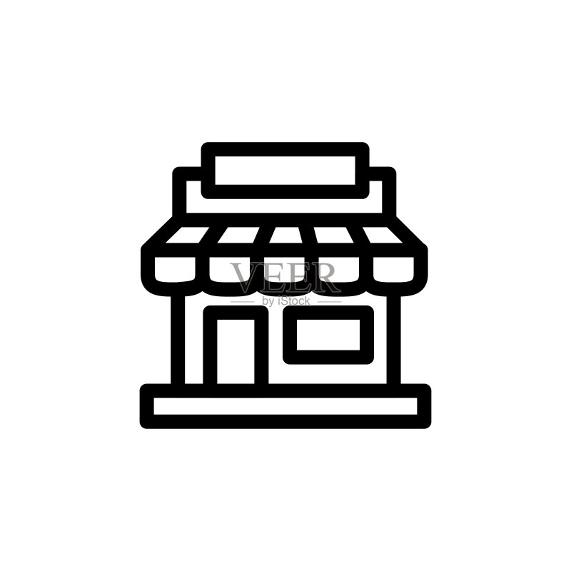 商店线性艺术设计图标图标素材