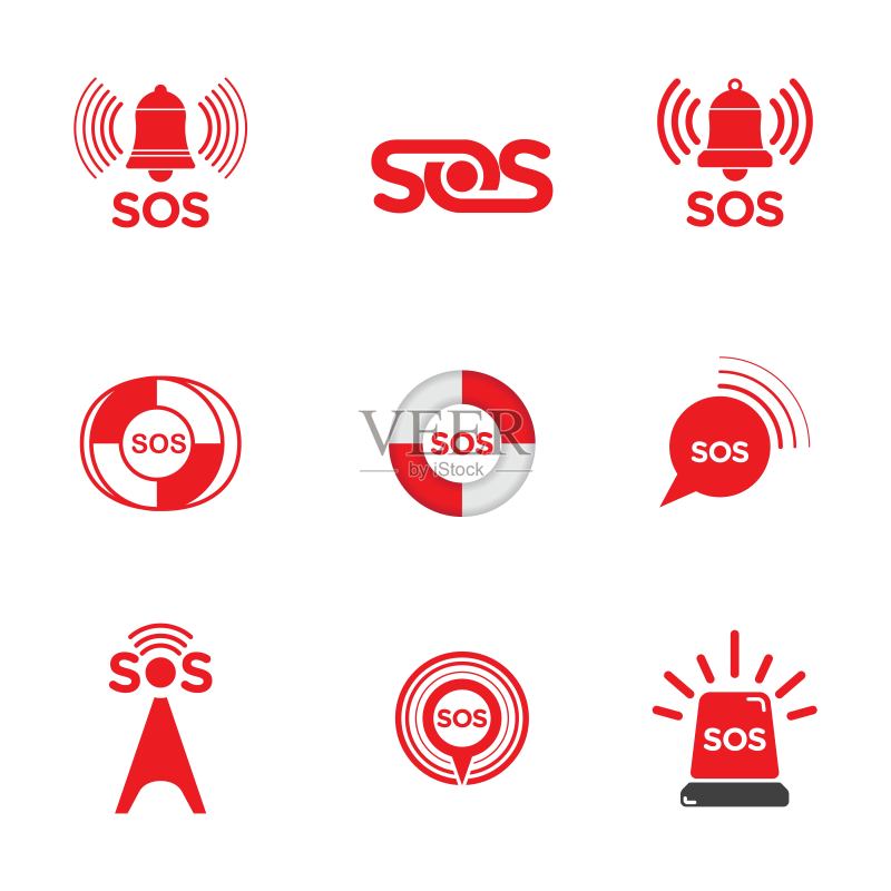 SOS矢量图标设计图标素材