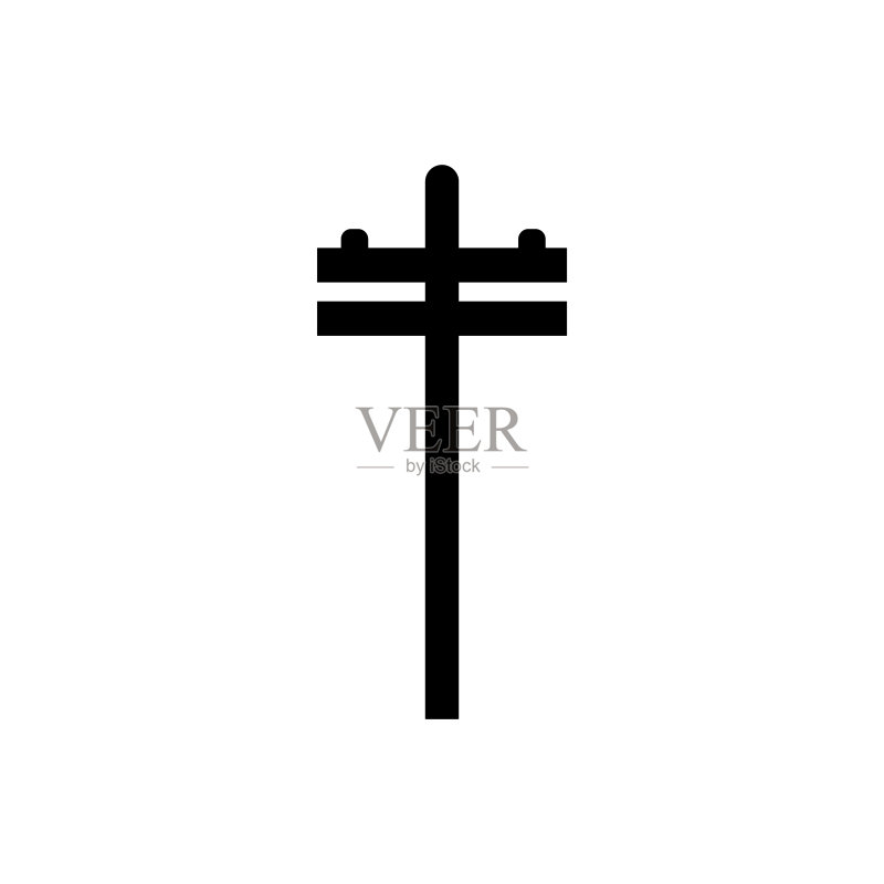 白色背景上的电力线图标logo图标素材