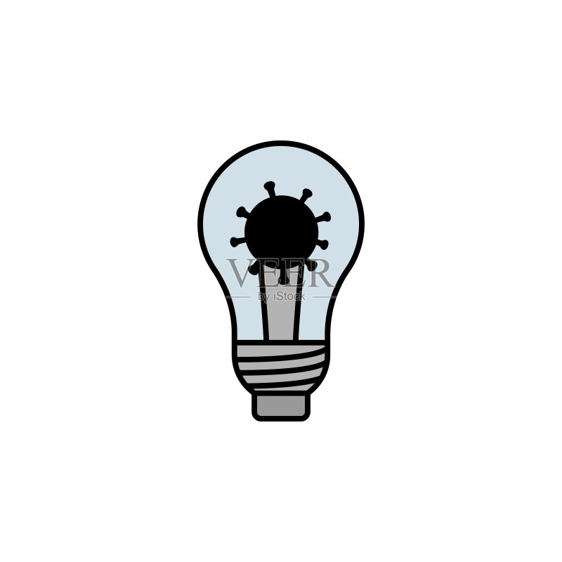灯、冠状病毒、创意线条插画图标,可用于网页、logo、移动应用、UI、UX设计图标素材