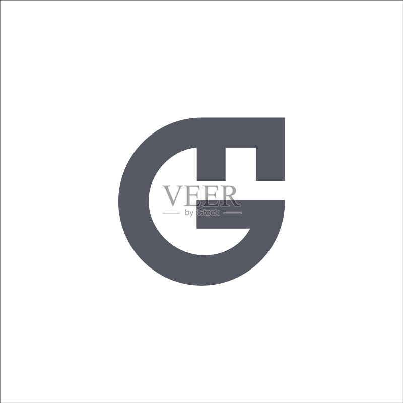 字母GF或FG标志设计模板图标素材