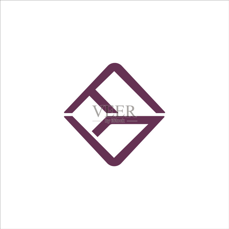 字母GF或FG标志设计模板图标素材