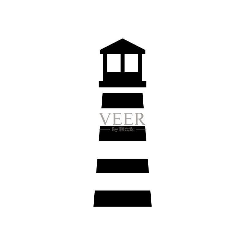 灯塔图标,Logo,隔离在白色背景上图标素材