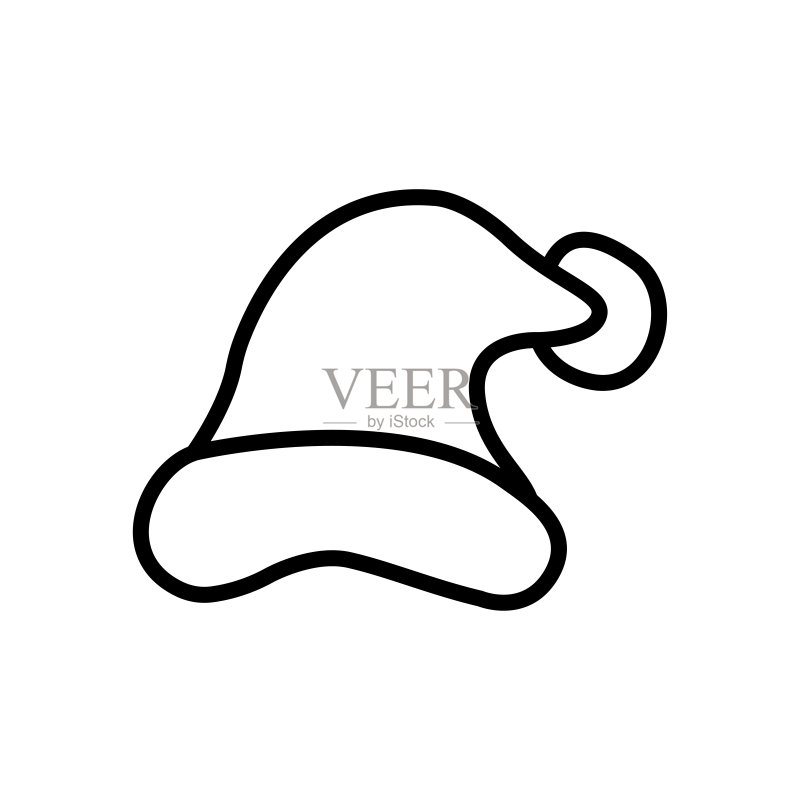 圣诞帽线条图标设计矢量模板图标素材