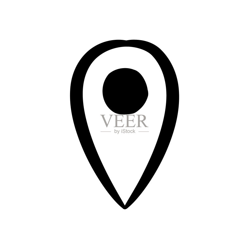 手绘坐标位置GPS地图图标素材