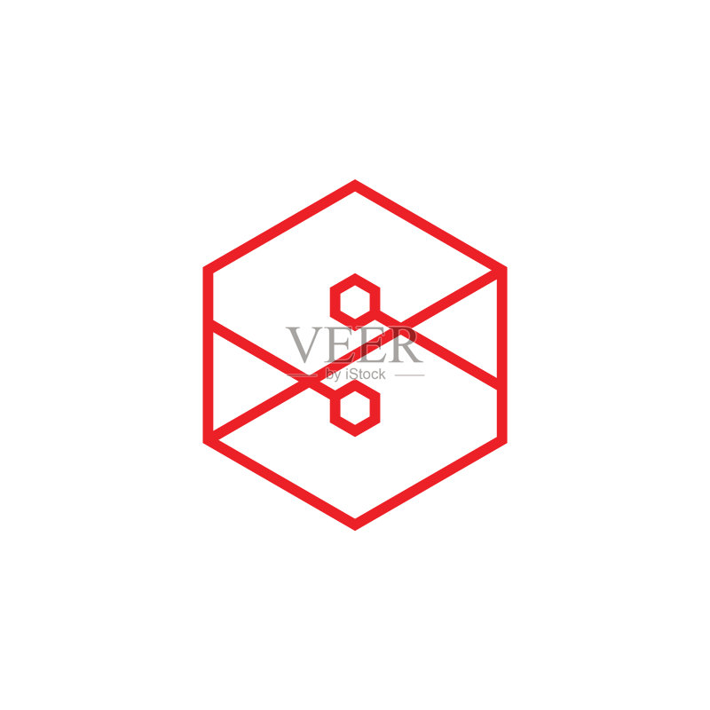 字母S六边形几何线条logo图标素材