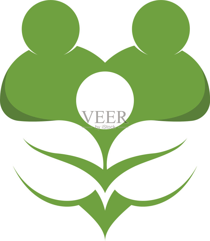 标志绿色树叶生态图标素材