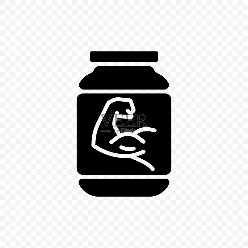 乳清蛋白瓶图标:运动营养矢量素材图标素材