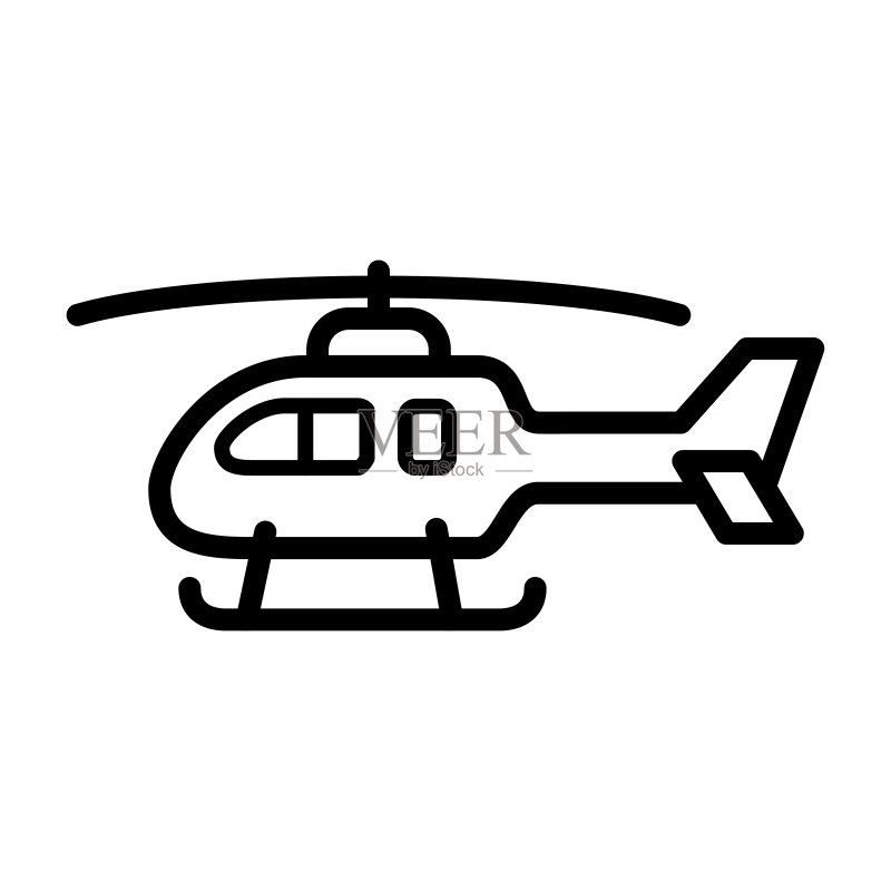 直升机图标Logo插画设计图标素材