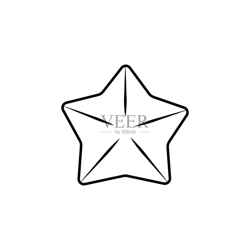海星线条图标。 符号可用于网站、logo、移动应用程序、UI、UX图标素材