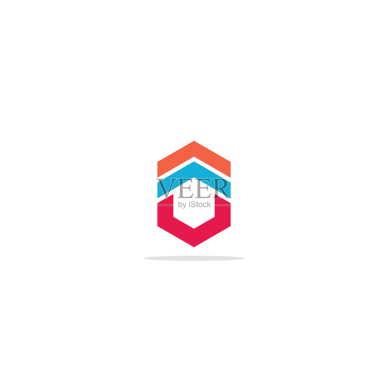 彩色多边形logo图标素材