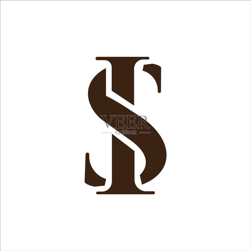 字母IS或SI标志设计模板图标素材