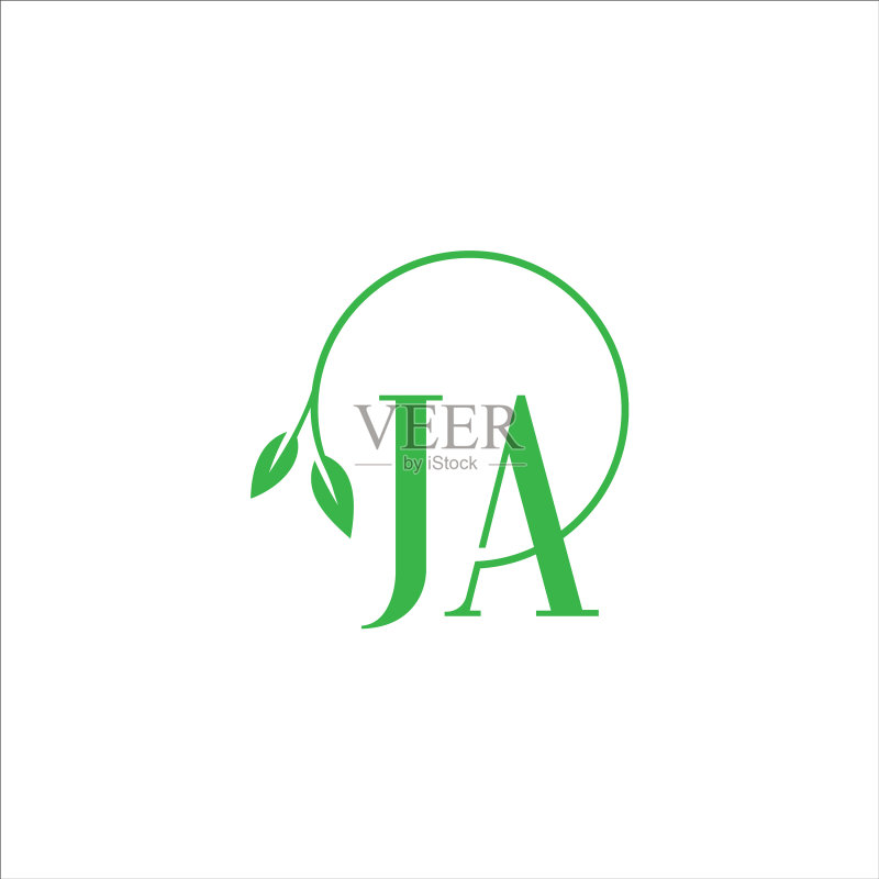 字母JA或AJ标志设计模板图标素材