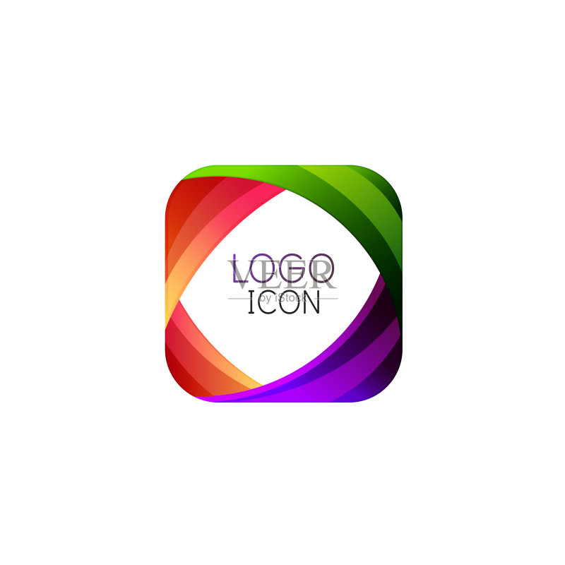 商业时尚几何方形Logo设计图标素材