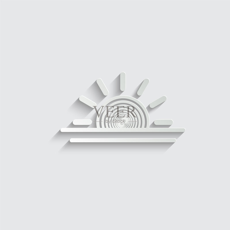 纸质日落图标日出图标天气符号图标素材