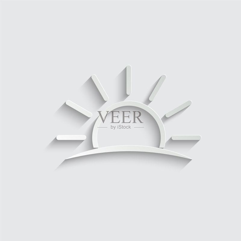纸质日落图标日出图标天气符号图标素材