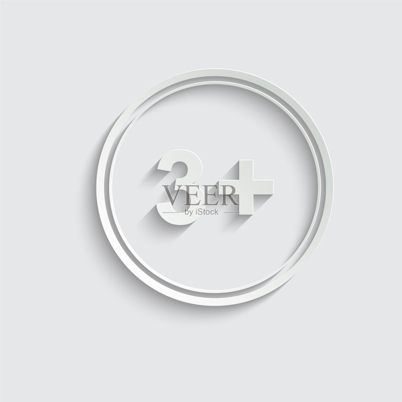 纸质3加图标黑色3加符号图标素材