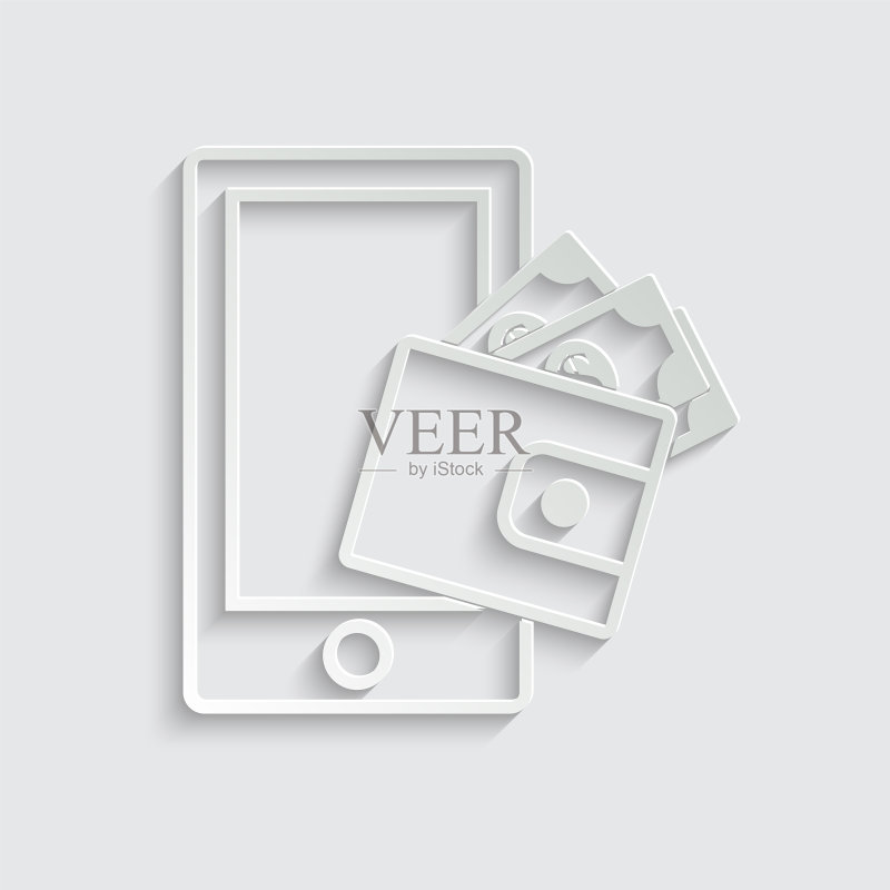 带有货币图标的手机支付图标图标素材