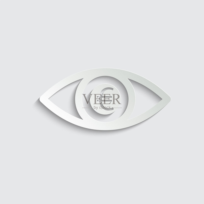 纸质商务图标,带货币符号的眼睛图标图标素材