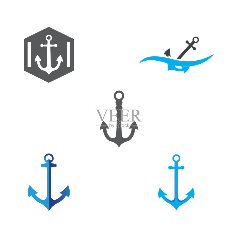 船锚图标Logo模板图标素材