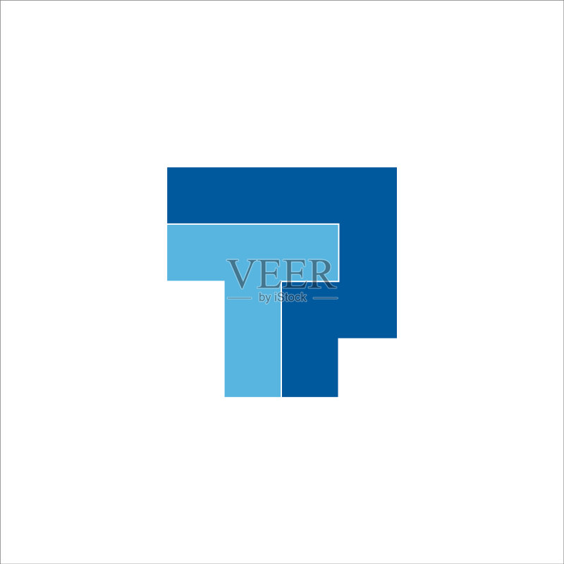 字母TP方形几何彩色设计logo图标素材