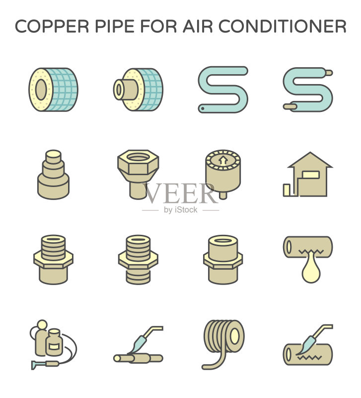 空调安装工具图标集图标素材