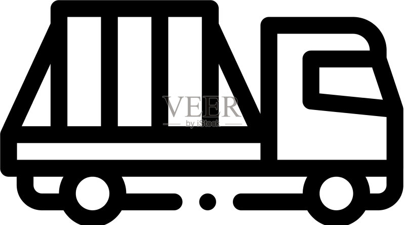 玻璃运输卡车轮廓图标图标素材