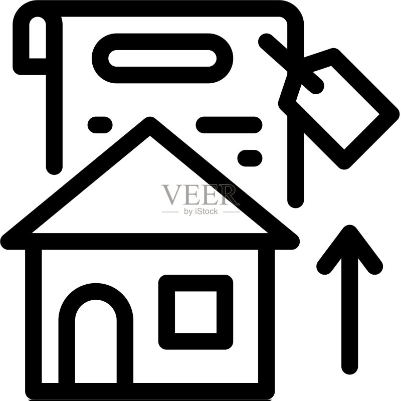 房屋投资图标轮廓图标素材
