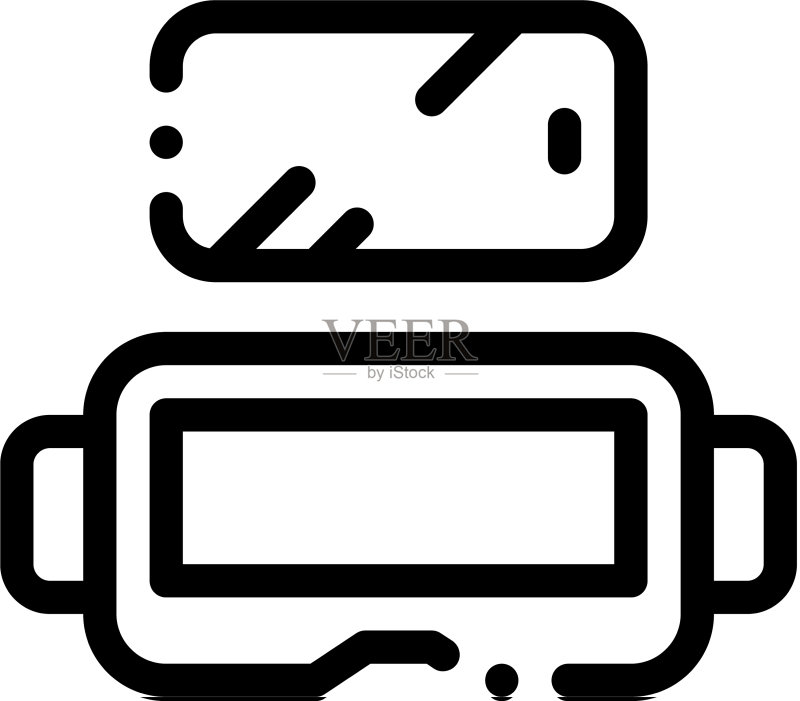 虚拟现实眼镜轮廓图标图标素材