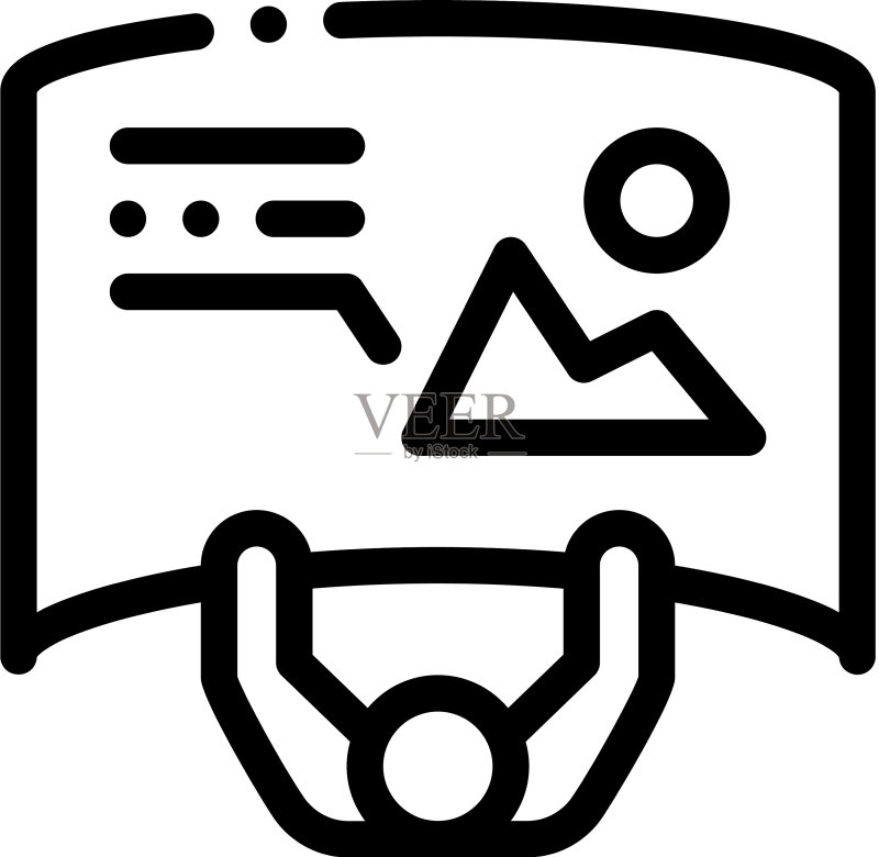 带有详细海报的男人俯视图标图标素材