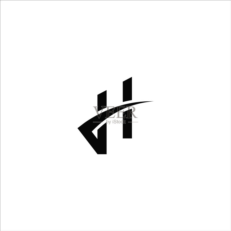 首字母H或HH标志设计模板图标素材