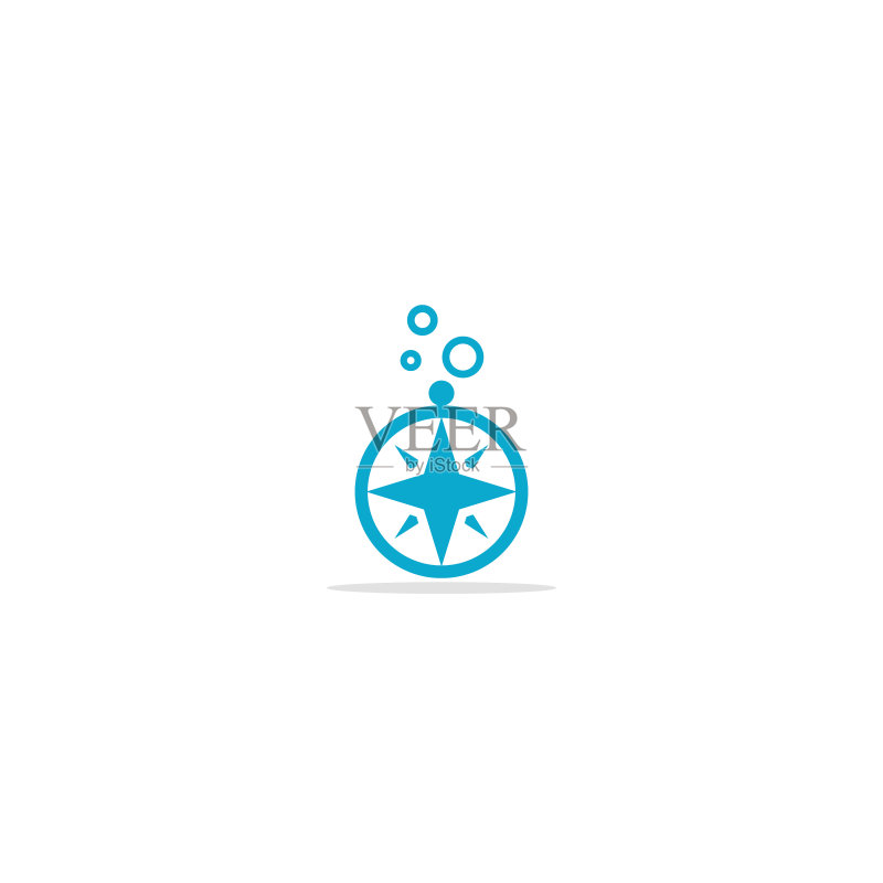 星罗盘北极星logo图标素材