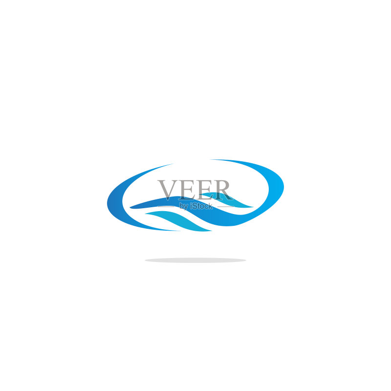 水波抽象Logo图标素材