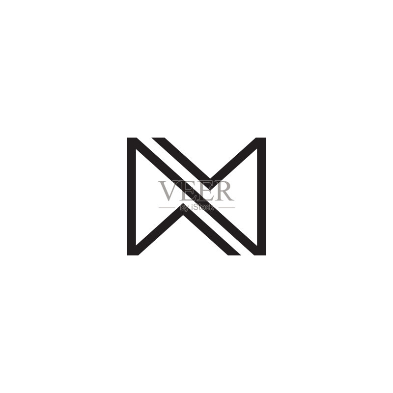 字母NV或VN标志设计模板图标素材