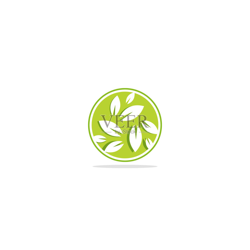 绿色叶子有机Logo图标素材