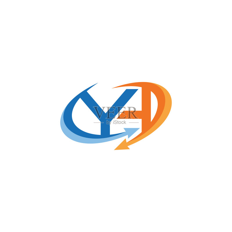 首字母 YH 或 HY Logo 设计模板图标素材