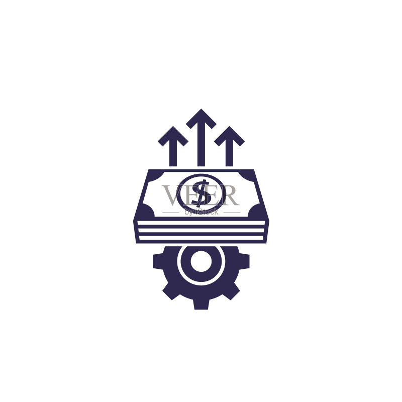 白色背景上的金融效率图标图标素材