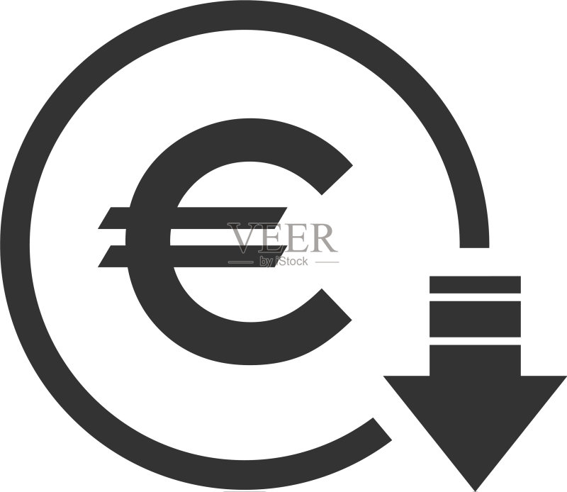 降低成本:欧元图标符号图片图标素材
